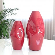 2 vasi colori vetriati bordeaux