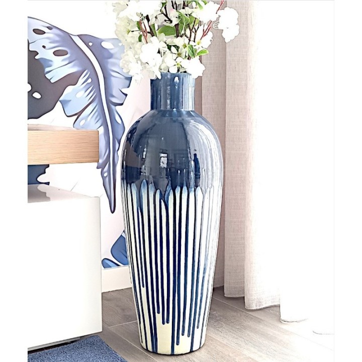 Vase bleu grand cascade