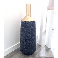Contemporary Vase black and gold ceramic 