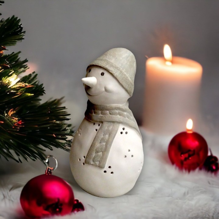 Schneemann Kerzenhalter
