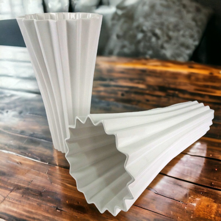 Peça decorativa de cerâmica Vaso leque