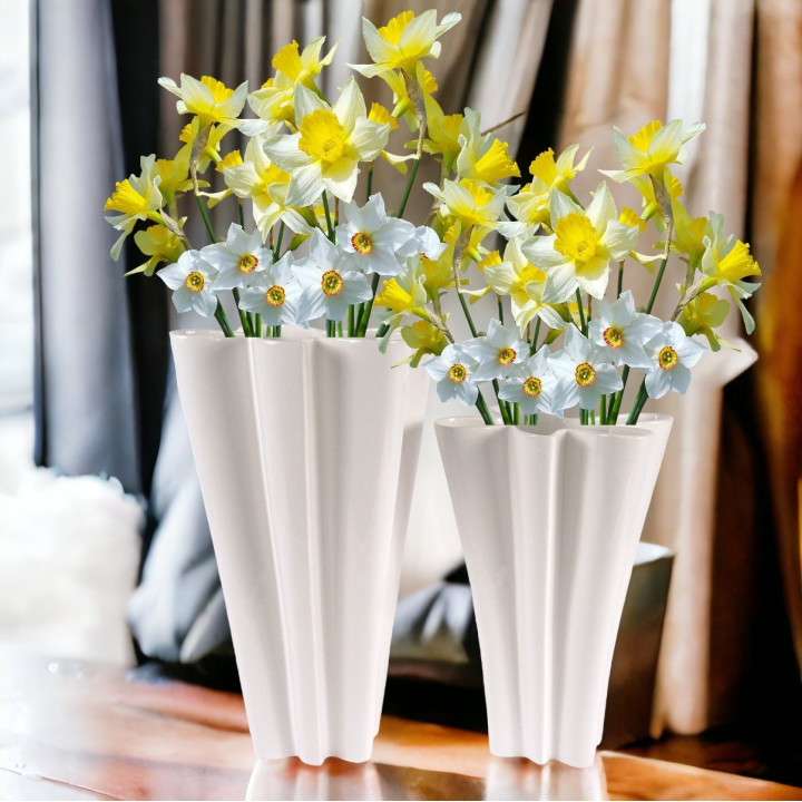 Vase mouchoir en grès émaillé décoratif