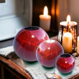 3 boule craclé bordeaux