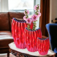 Wavy concave vases