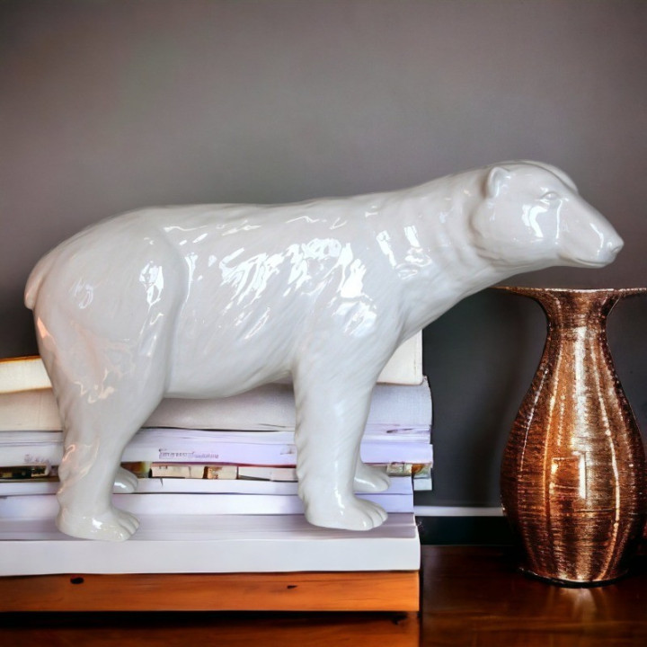 Pieza decorativa de cerámica Oso polar