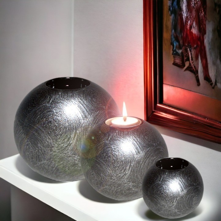 3 boule craclé bordeaux