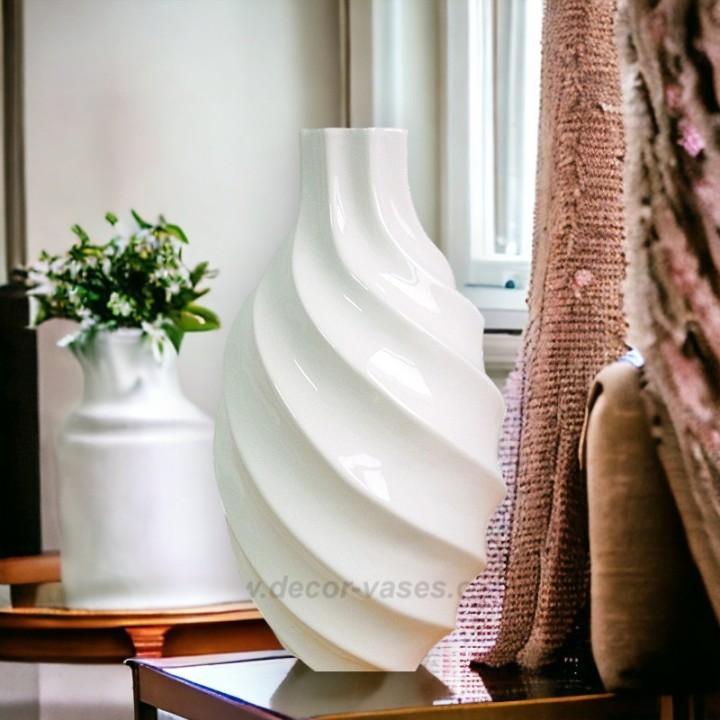 ceramic twisted decorative vase