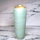 Large vase H 70 cm in pastel green and gold
