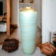Grande vaso di terracotta verde pastello e oro in ceramica