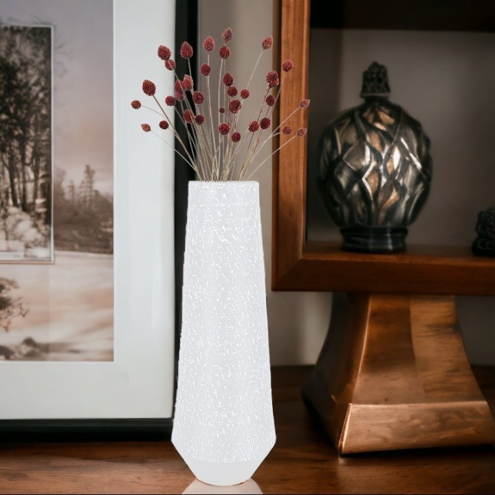 Jarrón decorativo Gris seca con grabado