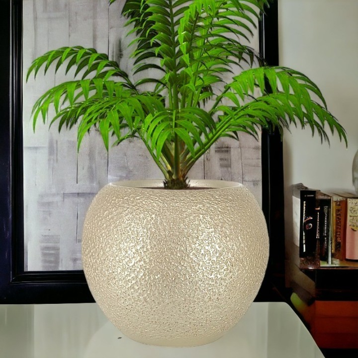 Grand Pot de Plante en Céramique champagne Moderne