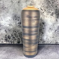 Contemporain vase noir doré en ceramique 