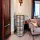 Contemporain vase noir doré en ceramique 