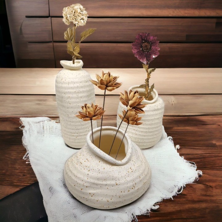Nordic-style ceramic vases