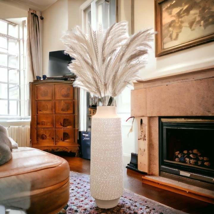 Terrakotta Boden Vase Farbe taupe mit Gravur