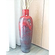 Jarrão vermelho antigo em cerâmica
