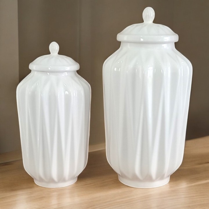 Set de Vases en Céramique Origami Moderne