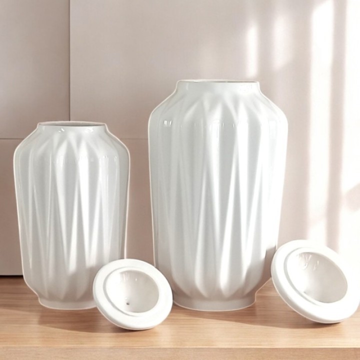 Set de Vases en Céramique Origami Moderne