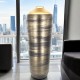 Contemporain vase noir doré en ceramique 