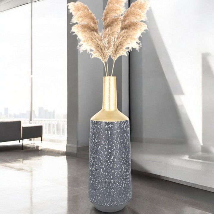Contemporary Vase black and gold ceramic 
