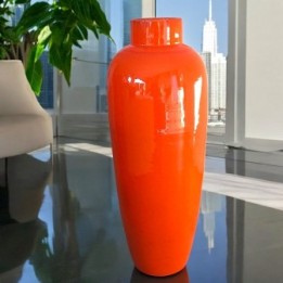 Glazed large vase orange