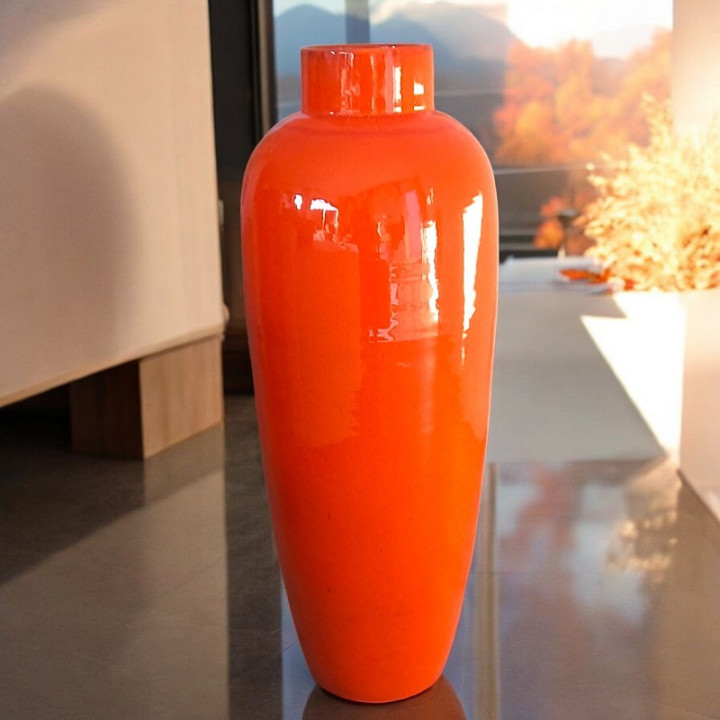 Trama e lucentezza del vaso da terra arancione
