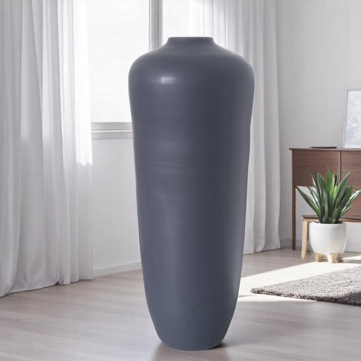 Tall Matte Black Vase