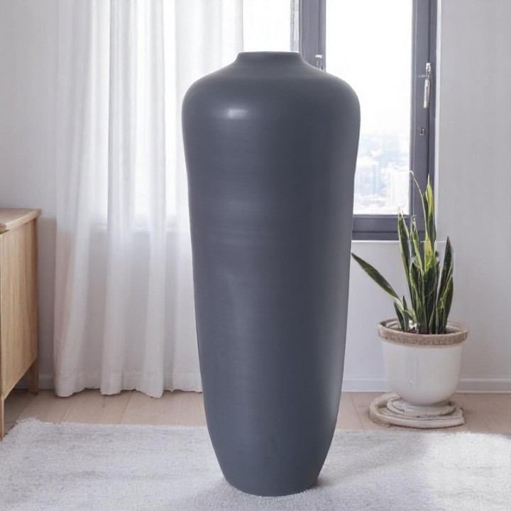 Tall Matte Black Vase