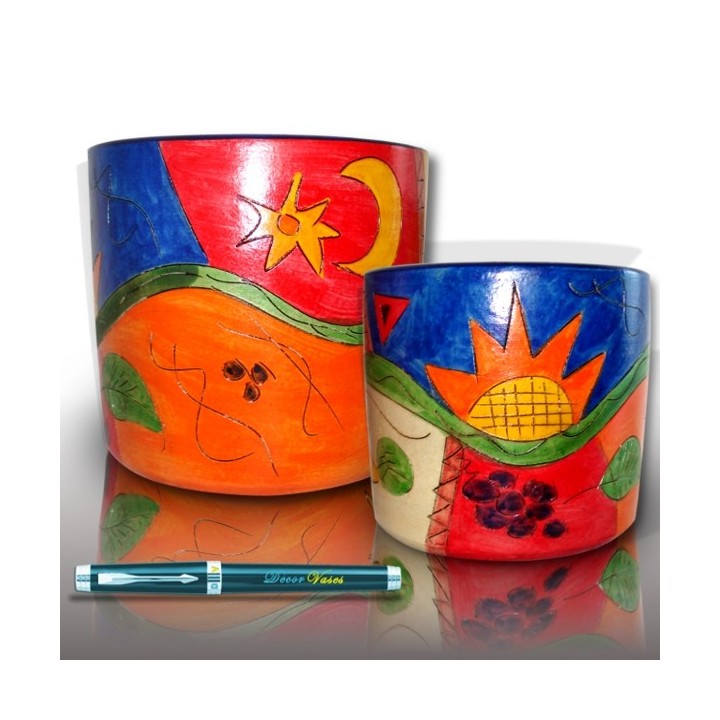 Set of two orchid pots