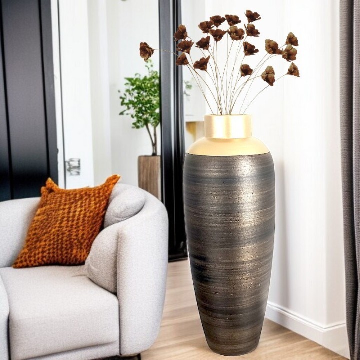 Large black and gold large vase