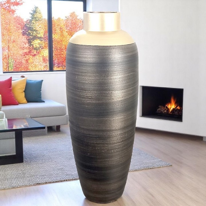 Grand Vase noir et or