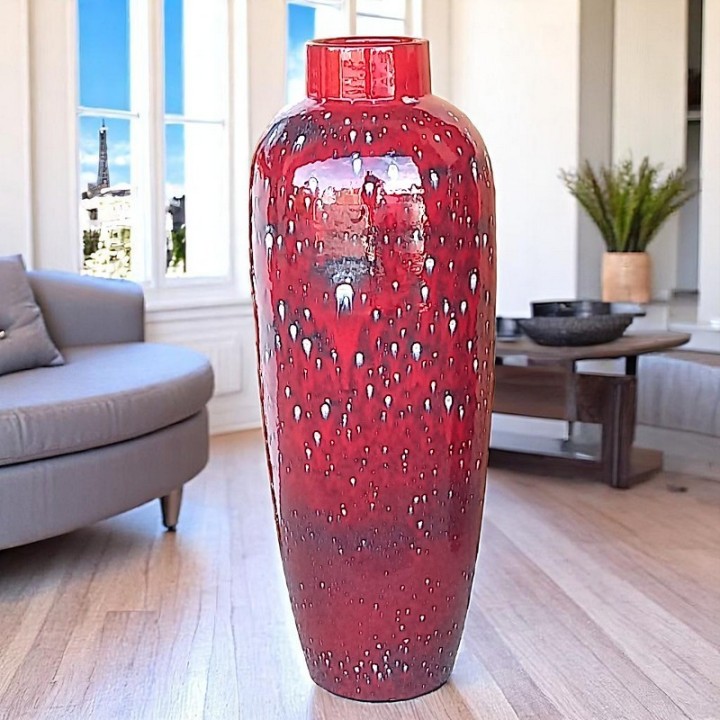 Old red terracotta floor vase