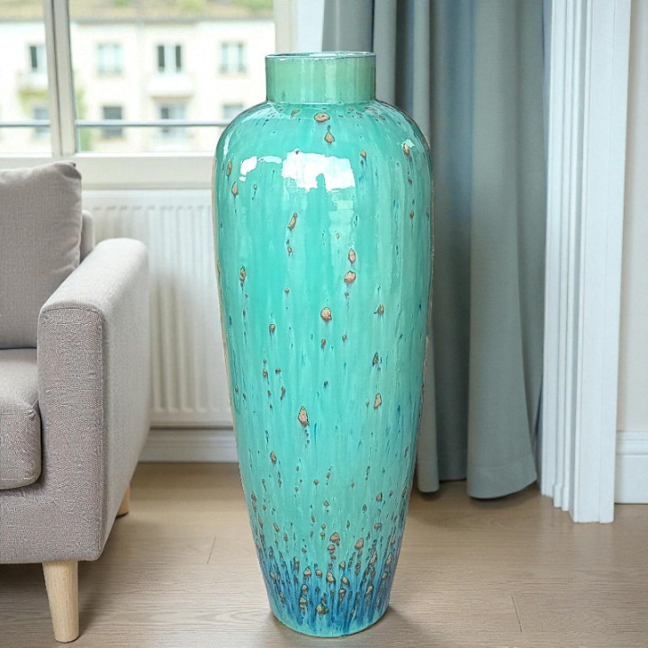 Vaso in Ceramica Terracotta Artigianale – Design Esclusivo Ispirato all’Oceano
