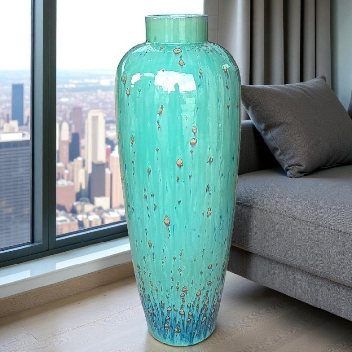 Vase en Céramique Terre Cuite – Design Exclusif Inspiré de l’Océan