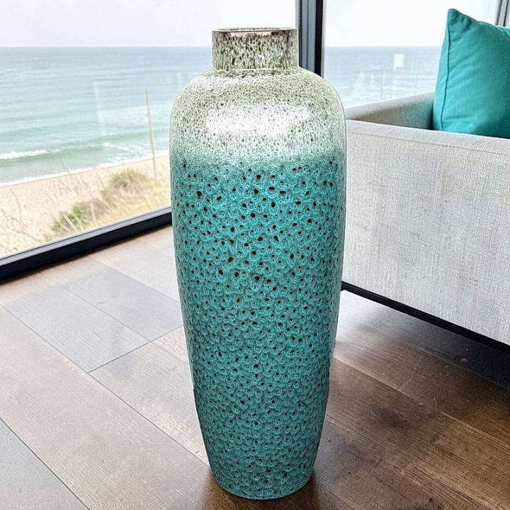 Vaso di Lusso Turchese e artigianale in ceramica per casa