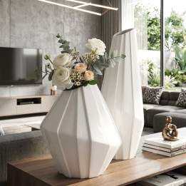 Centro de mesa origami decorativo artesanal en cerámica para casa