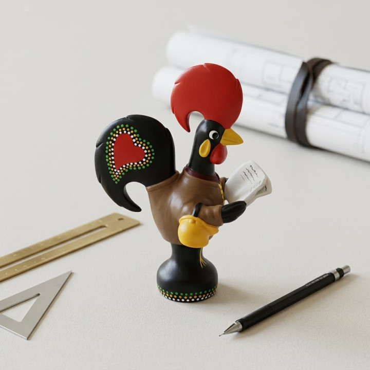 Galo de Barcelos arquiteto ceramica no atelier de projetos