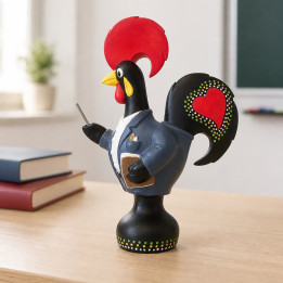 Barcelos rooster teacher profession detailed close-up view