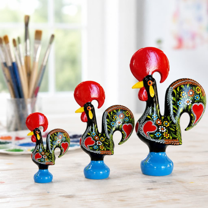 Gallos de Barcelos de ceramica varios tamanos