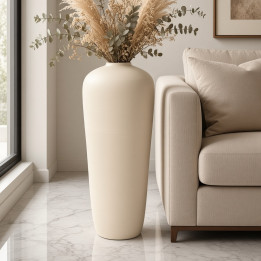 Vase de sol terracotta beige naturel vue frontale