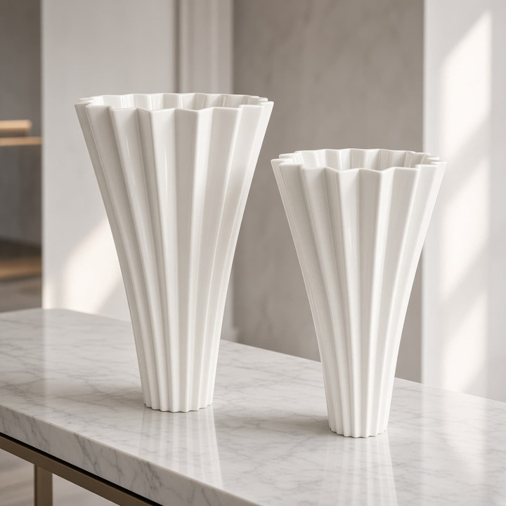 Vases de table grands et petits eventail