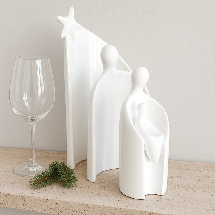 Creche de Noel Ange Saint Joseph Sainte Marie enfant