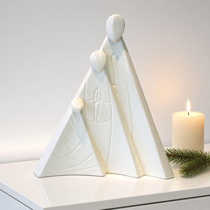Abstract nativity scene Joseph Mary and Baby Jesus
