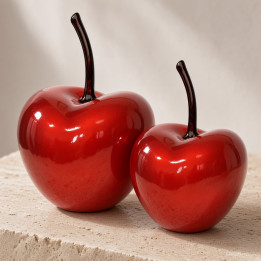 Ciliegie decorative rosso brillante con gambo indipendente