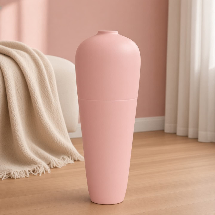 Bodenvase aus Terrakotta in Rosa Pastel Detailansicht