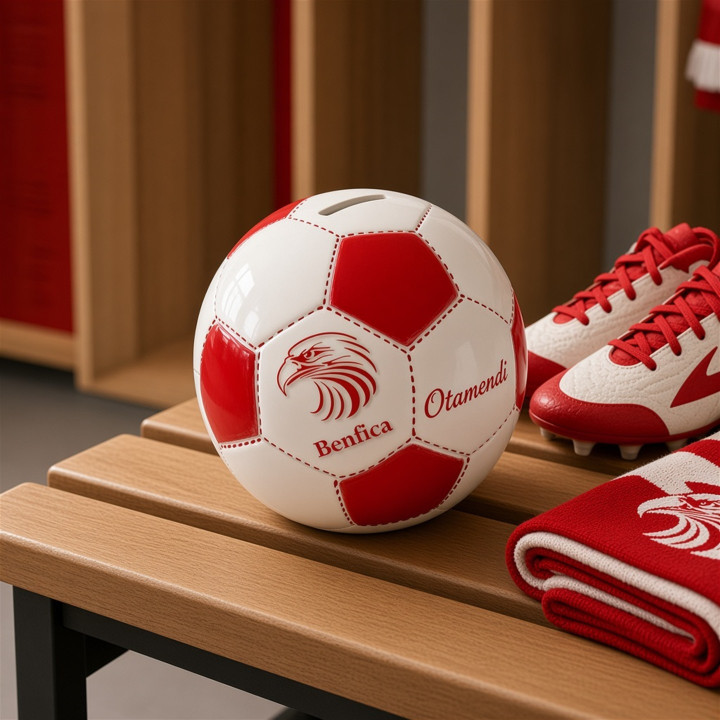Tirelire ballon Benfica en ceramique vue vestiaire