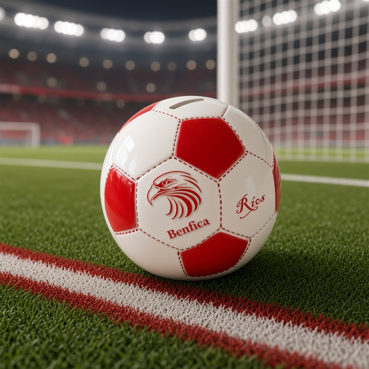 Salvadanaio pallone da calcio aquile vista stadio