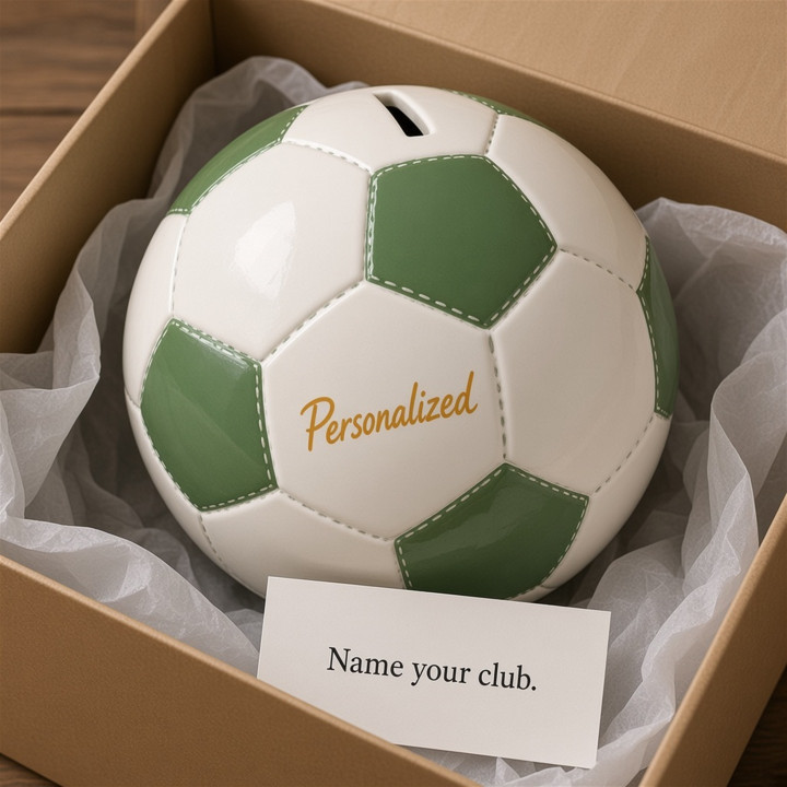 Personalisierbare Fussball Spardose Geschenk zum Geburtstag