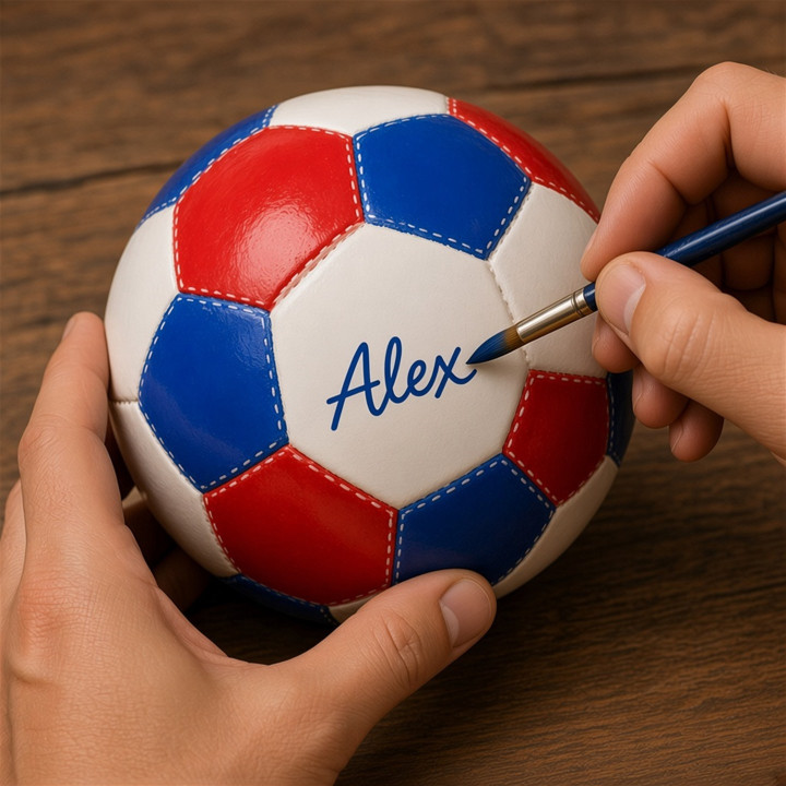 Mealheiro bola futebol cerâmica personalizável à mão