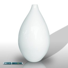 Vaso rifiniture vetriate bianco